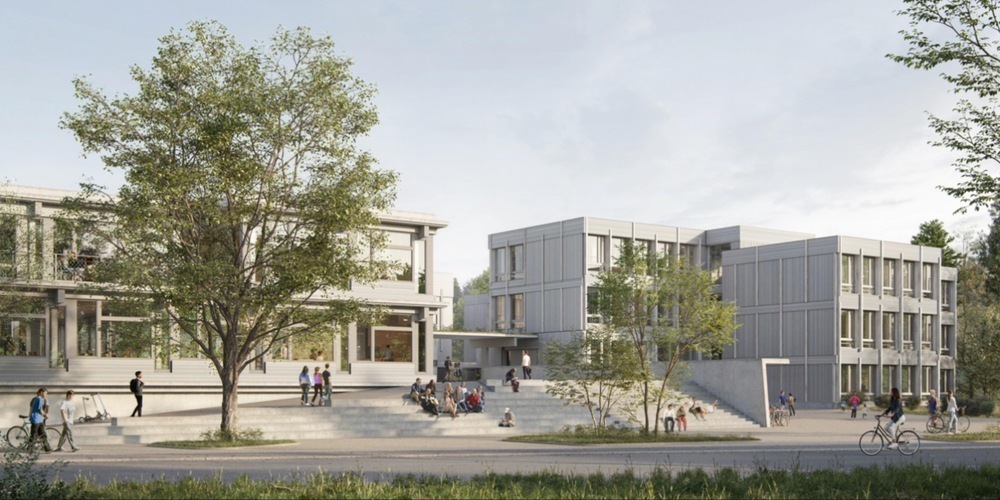 Situationsplan Schulanlage Walenbach nach der Gesamtsanierung und Erweiterung.