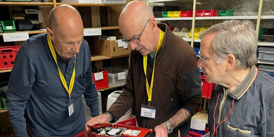 Das Reparaturteam v.l.n.r.:  Walter Siegrist, Werner Hafner und Ernst Kern.