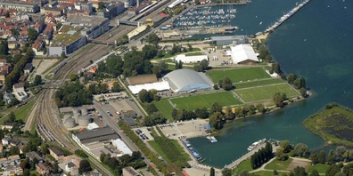 Die Bodensee-Arena aus der Vogelperspektive.