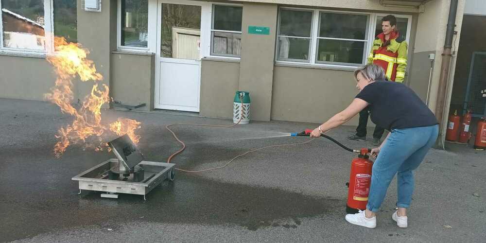 Das Vorgehen bei einem Brand wurde ebenfalls geübt. 