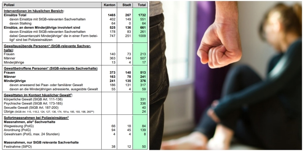 Statistik Häusliche Gewalt im Kanton St.Gallen 2023. Eine detailliertere Ansicht finden Sie im Link in der Infobox am Ende des Artikels.