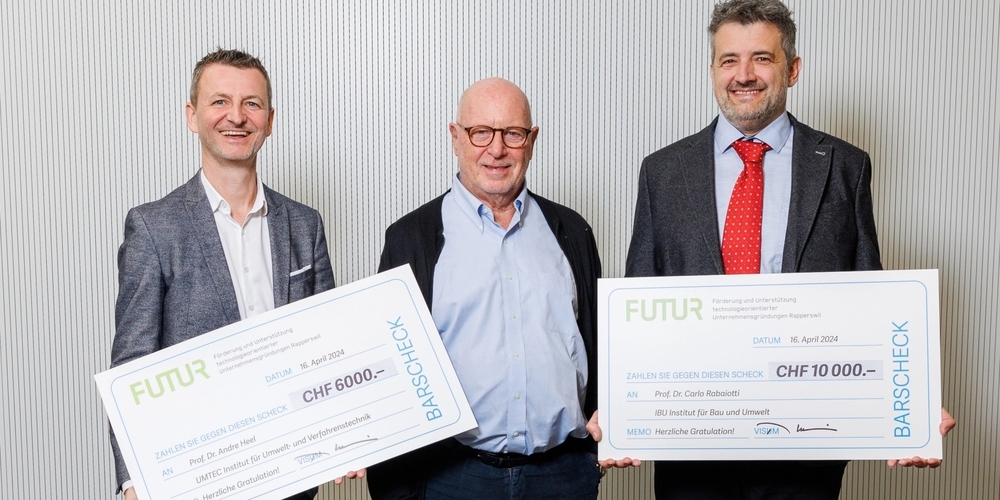 Prof. Dr. Andre Heel, Stiftungsratspräsident Dr. h.c. Thomas Schmidheiny und Prof. Dr. Carlo Rabaiotti