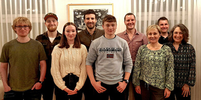 v.l.n.r.: Adrian Kaufmann, Pascal Krüsi, Lina Fessler, Marco Geiger, Pascal Bischofberger, Patrick Odermatt, Esther Benz, Philipp Färber und Karin Hongler