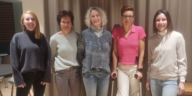 Der neue Vorstand: v.l.: Monika Domagala (Aktuarin), Zita Eugster (Finanzen), Karin Müller (Beisitzerin), Nina Kreisherr (Technische Leitung), und Claudia Kuratli (Präsidentin)