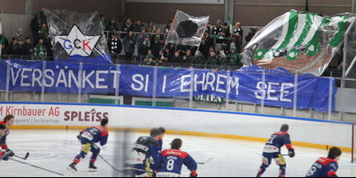 Wikingerschiff gegen Papierböötli. Die EHC Olten-Fans gaben vor Spielbeginn den Tarif durch. 