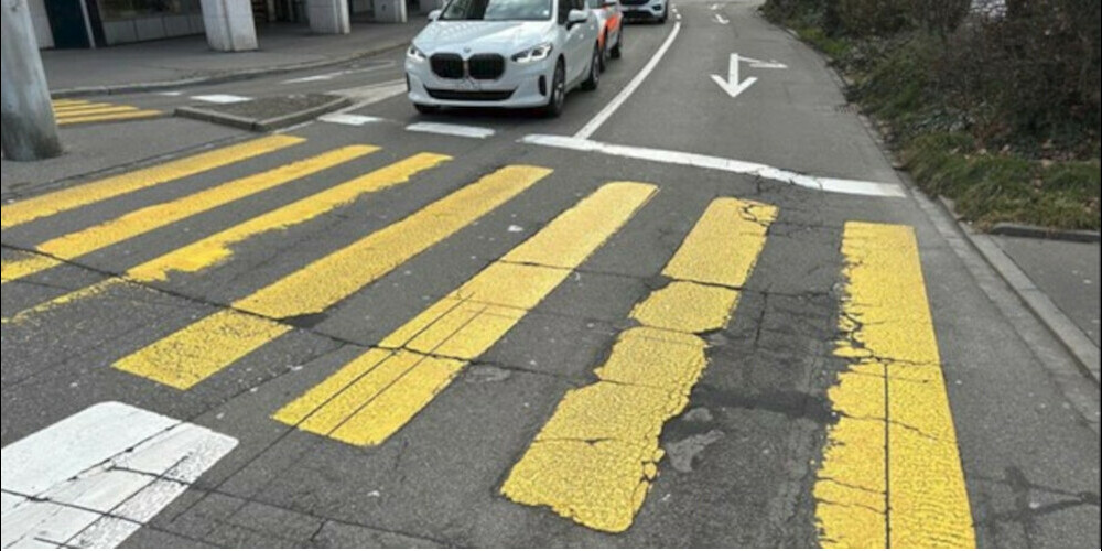 Der Fussgängerstreifen über den Oberen Graben hat schon bessere Tage gesehen.