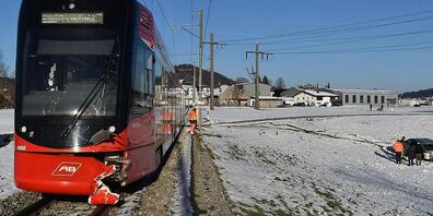 Das Auto wurde durch die Wucht der Kollision mit dem Zug in die Wiese geschleudert.