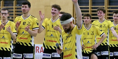 Die Rheintal Gators mit Captain Cedric Siegrist (Stirnband) konnten den Klassenerhalt feiern