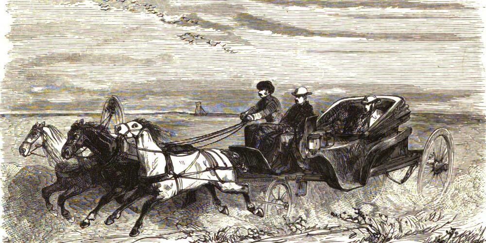 Reisewagen in der südrussischen Steppe