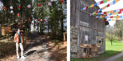 Alles bereit: Am Samstag wird der Osterweg in Altendorf eröffent. Silas Egli hat wieder einige Überraschungen im Köcher. 