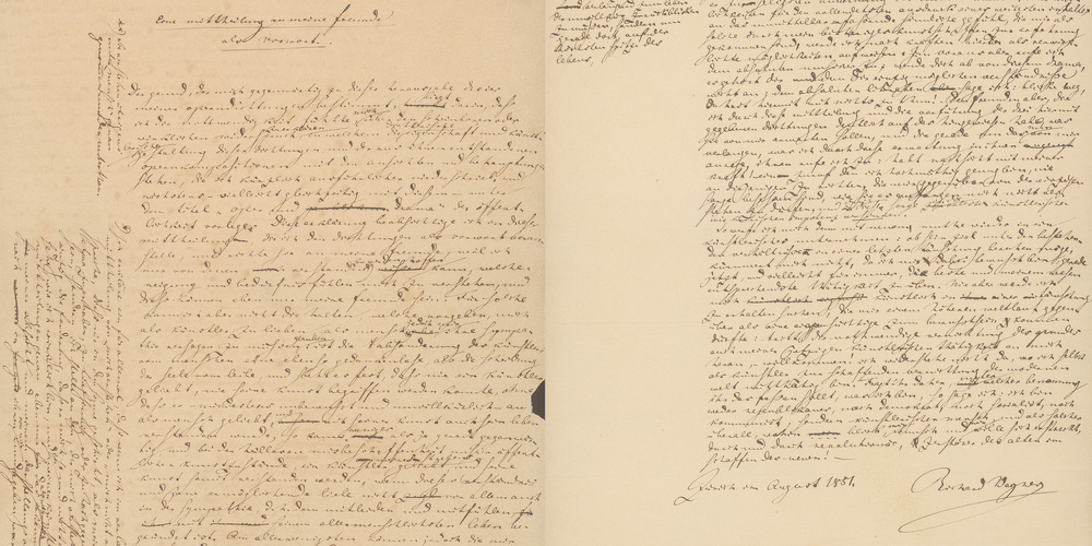 Die «Mitteilung an meine Freunde» entstand im August 1851 in Zürich.