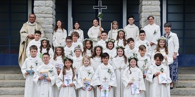 Die Erstkommunikanten 2024 der Pfarrei Niederuzwil. 