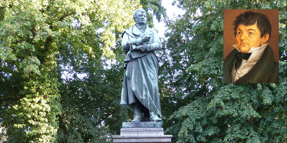 Denkmal von Heinrich Zschokke in Aarau. Der Politiker, Philosoph und Bestsellerautor Heinrich Zschokke gehörte zu den einflussreichsten Vordenkern der modernen Schweiz. 