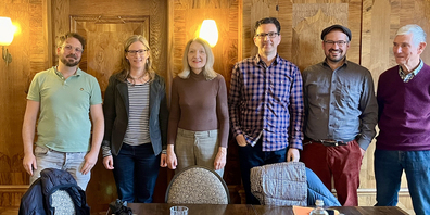 Sebastian Schmid (v.l.), Co-Präsident IG Fäsenstaub, Daniela Furter, Geschäftsführerin, Pro Velo SH, Silvia Ittensohn, Vorstand Hochstrasse-Geissberg, Daniel Zollinger, Delegierter Quartierverein, Niklausen Matthias Frick, SP, Ernst Joos, ehem. Kantonsplaner SH.