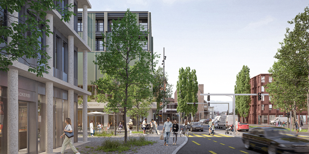 So soll das Zentrum von Diepoldsau dereinst aussehen. (Visualisierung)