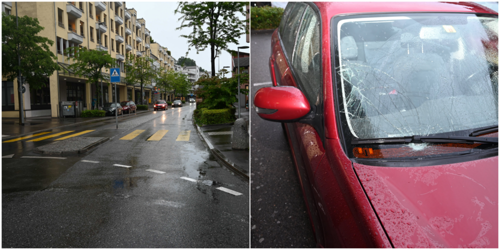 Als der Fussgänger die Strasse überqueren wollte, stand das Auto bereits auf dem Fussgängerstreifen.