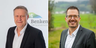 Nach 24 Jahren im Ortsverwaltungsrat – davon 20 als Präsident – trat Albert Glaus (l.) zurück. Als Nachfolger wählte die Ortsbürgerschaft Claudio Schnider.