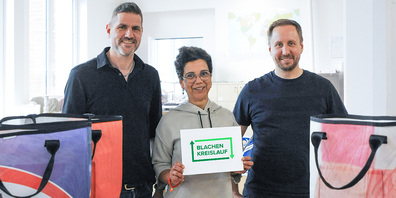 Martin Zeiter von Teil.ch, Amma Boffah von Kleika und Mirco Mühlebach von Correct Connect