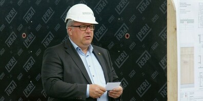 Der Altstätter Stadtpräsident Ruedi Mattle an der Grundsteinlegung.