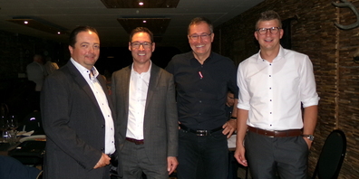 vl. Dirc Marti, Markus Wüst, Roland Rino Büchel und Mike Egger