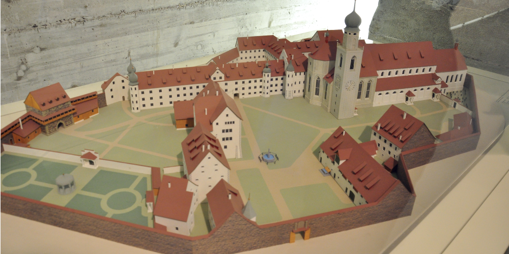 Modell des St.Gallens Stiftbezirks um 1750 (Foto; Wikimedia)