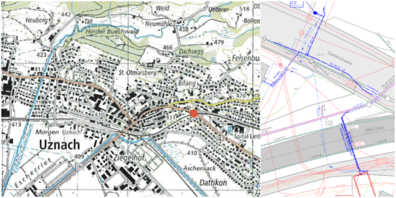 Leitungserneuerung Gleisunterquerung, Gasterstrasse (detaillierte Pläne finden Sie in den Unterlagen). Bei dem Bauprojekt entstehen Mehrkosten von rund 93%.