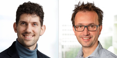 Der Rapperswiler Kantonsrat Andreas Bisig (l.) übergibt das regionale GLP-Präsidium an den Architekten Michael Rüegg, Mitglied des Stadtforums Rapperswil-Jona.