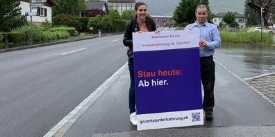 Sabine Frommenwiler und Benno Hasler machen sich stark für eine Unterführung im Grüntal