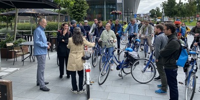 Der Verein Agglomeration Rheintal ging mit der Schweizer Botschafterin Corinne Cicéron Bühler auf Velotour.