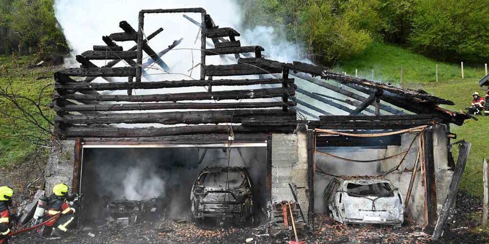 Der Stall in Sargans in komplett abgebrannt.