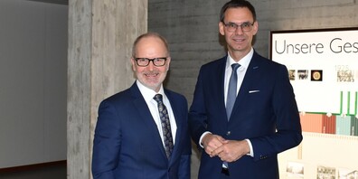 Regierungspräsident Stefan Kölliker und Landeshauptmann Mag. Markus Wallner am Arbeitstreffen zwischen der Landesregierung Vorarlberg und dem Kanton St.Gallen in St.Gallen