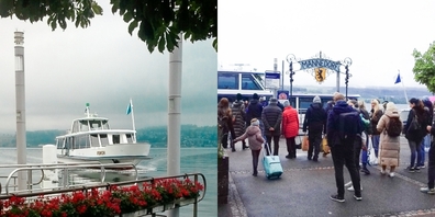 Die Forch ist unterwegs vor Männedorf, Bild rechts: Gedränge heute Morgen . 