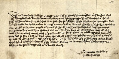 Missive aus dem 15. Jahrhundert