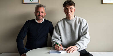 Sportchef Roger Stilz mit Bela Dumrath