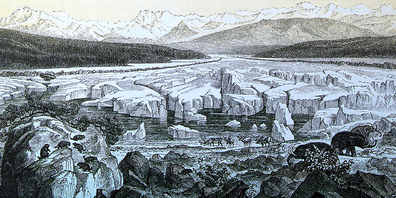 Der Linthgletscher im Zürichseebecken gegen Ende der letzten Eiszeit.