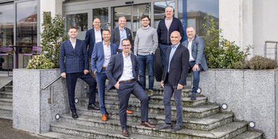 Hintere Reihe (v.l.n.r.): Dalibor Bicanin, Reto Briner, Bruno Bollhalder, Cyrill Rohner, José Cocho Vordere Reihe (v.l.n.r.): Stefan Münger, Sandro Keller, Eric Weibel, Domenico Ciliberto