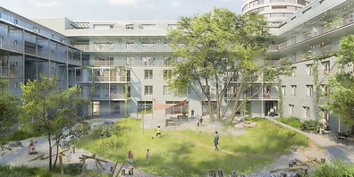 Der Neubau des Kinderheims Pilgerbrunnen soll voraussichtlich im Frühsommer 2026 bezogen werden können. 