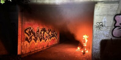 Wegen eines defekten Akkus fing der E-Scooter Feuer.