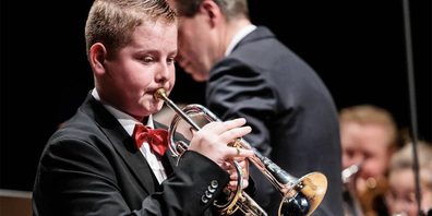 In Mels zu erleben: Der junge Engadiner Trompeter Simon Gabriel.