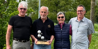 Die vier Punktebesten (v.l.n.r.): Charly Staub, Eschenbach; Turnier-Sieger David Müller, Gommiswald; Vreni Roos, Uznach und Martin Mösching, Jona.