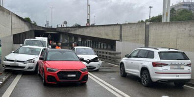 So sah es nach der Auffahrkollision am Unfallort aus.