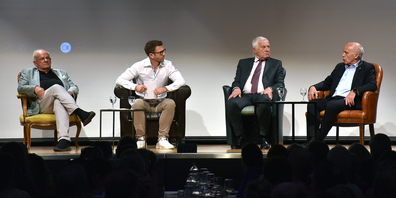 Illustre Runde (v. l.): Journalist und Buchautor Peter Hahne, Moderator Remko Leimbach, der ehemalige tschechische Präsident Václav Klaus und alt Bundesrat Ueli Maurer (SVP).