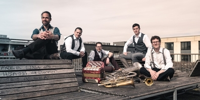 «Schäbyschigg» sind Tobi Zwyer, Guillermo Casillas, Jérôme Müller, Fabian Jud und  David Jud.