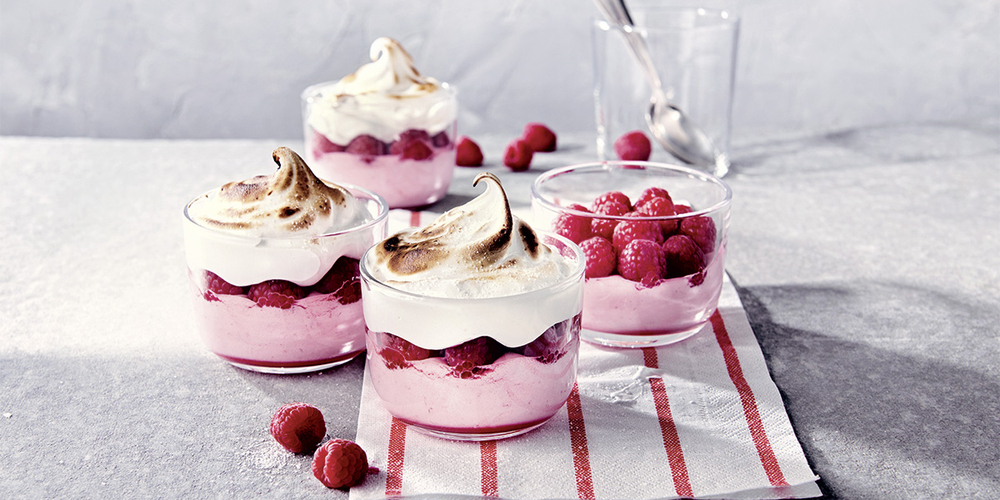 Cremig zarte Verführung mit Himbeeren.