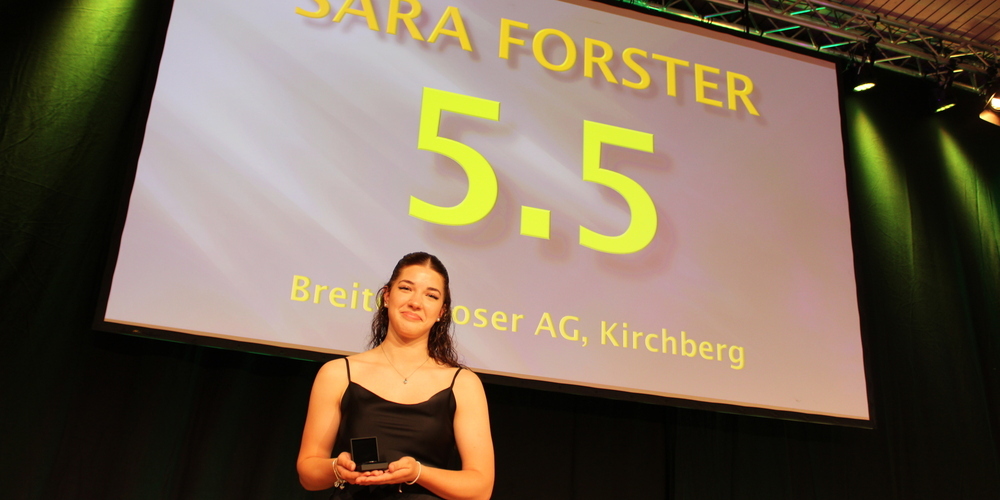 Mit einer Note von 5,5 lieferte Sara Forster aus Jonschwil die beste praktische Arbeit im Rahmen der Lehrabschlussprüfungen 2024 ab, und wurde dafür mit einem Goldvreneli ausgezeichnet.