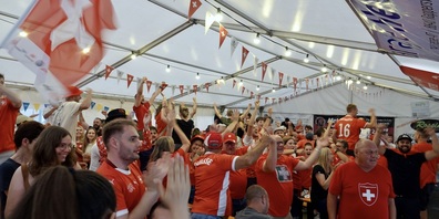 Public Viewing, alte Jonastrasse, EM Achtelfinal 29. Juni 2024, Schweiz-Italien