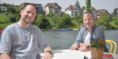 Sebastian Waldmeier (l.) und Tobias Hunziker zieht es nicht nur am Lindli Fäscht an den Rhein.