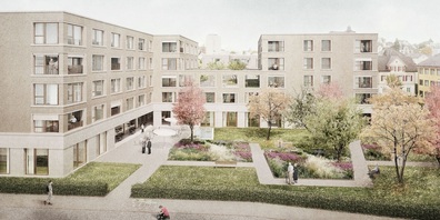 Neubau Sana Fürstenland AG - Visualisierung (Ansicht von Süden).
