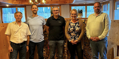 Die Nominierten: Othmar Peter (Gemeinderat), Sascha Ludwig und Thomas Tschirky (beide GPK), Seraina Gubser (Schulrat) und Thomas Pfiffner (Gemeinderat, von links).