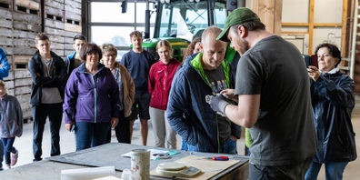 Anhand von Grösse, Gewicht und Gefieder schätzt der Beringer das Alter der Nestlinge. 
